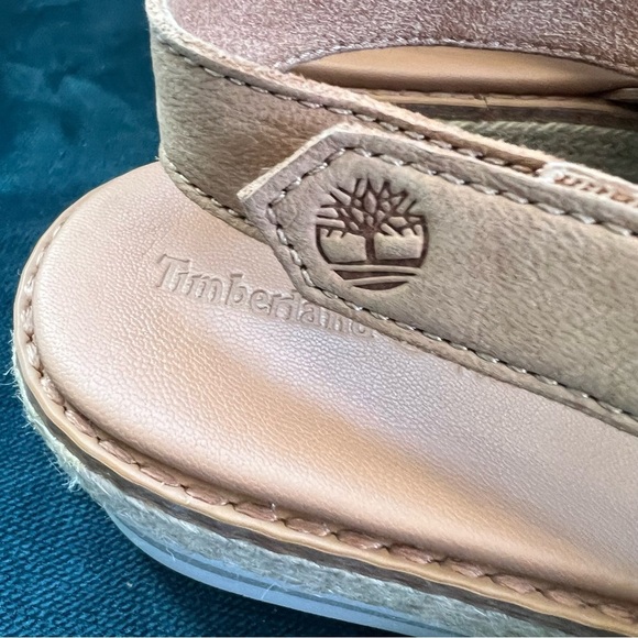 TIMBERLAND EMERSON PEEP TOE RAFFIA ESPADRILLE PLATFORM SANDALS SIZE 9 TAN - Picture 6 of 11